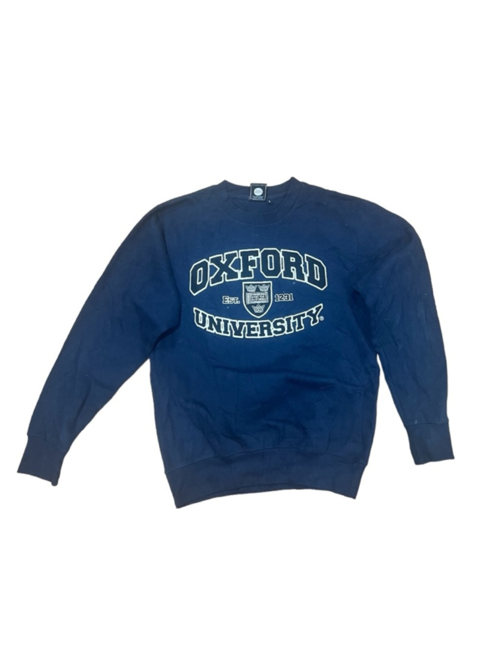 Vintage Small Men's Oxford University Crewneck Sweatshirt Navy Blue